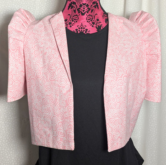 Pink and White Swirl TERNO BOLERO - Size Medium