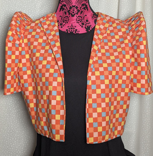 Orange Checkers TERNO BOLERO - Size Medium